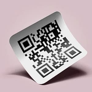 Scannable custom printed QR code label
