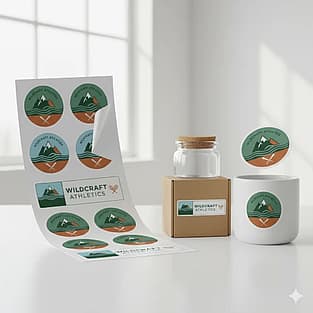 Transparent vinyl sticker on clear packaging