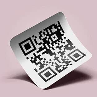 Scannable custom printed QR code label